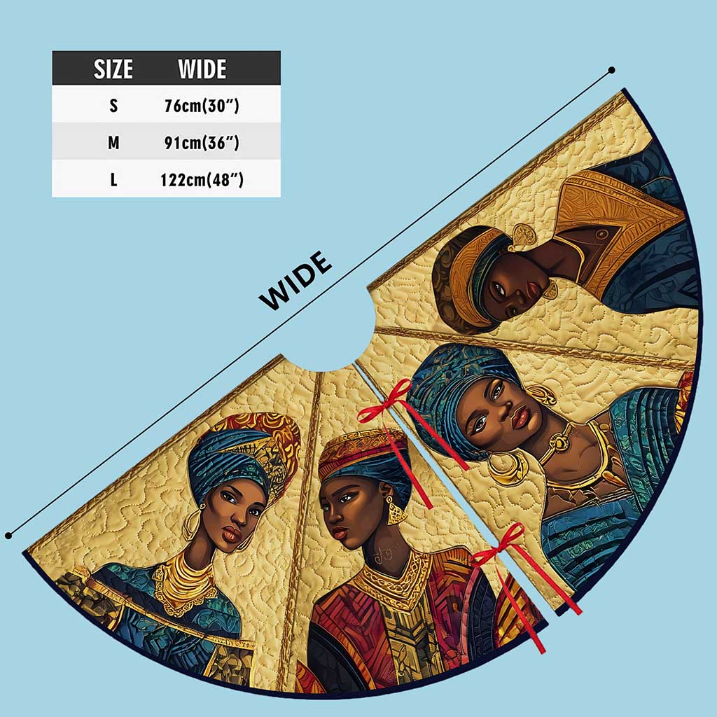 Black Women Christmas Tree Skirt QFND5221006