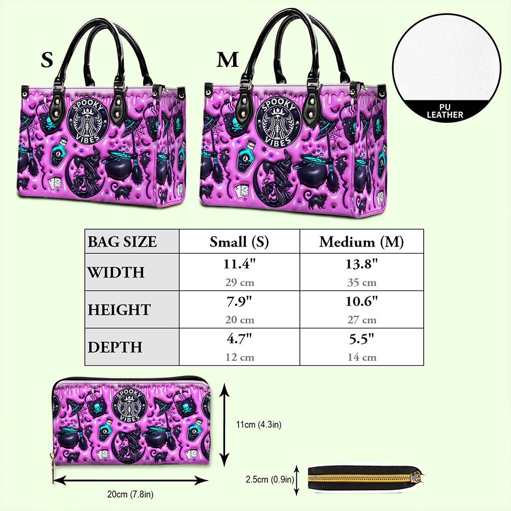 Witch Halloween Leather Handbag UKNT5110901