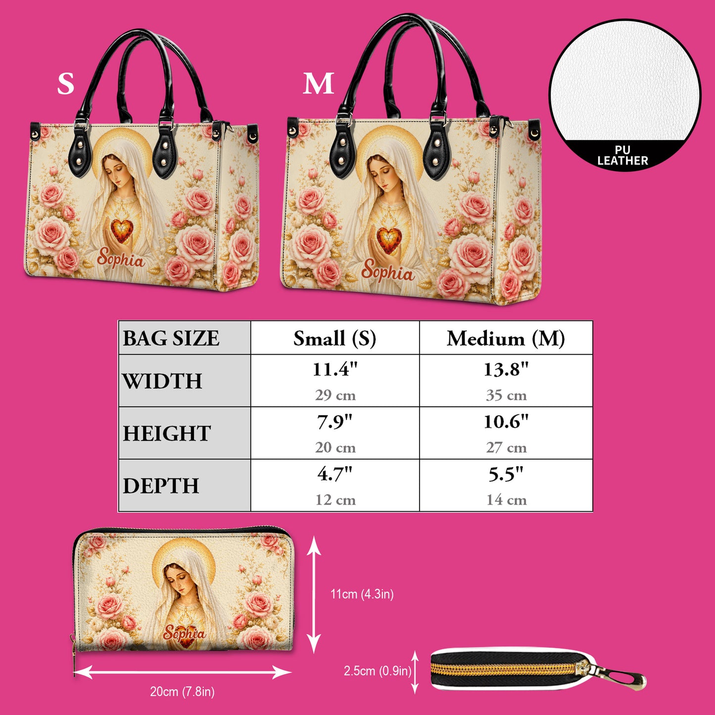 Virgin Mary And Rose Handbag And Wallet PMTD6240603