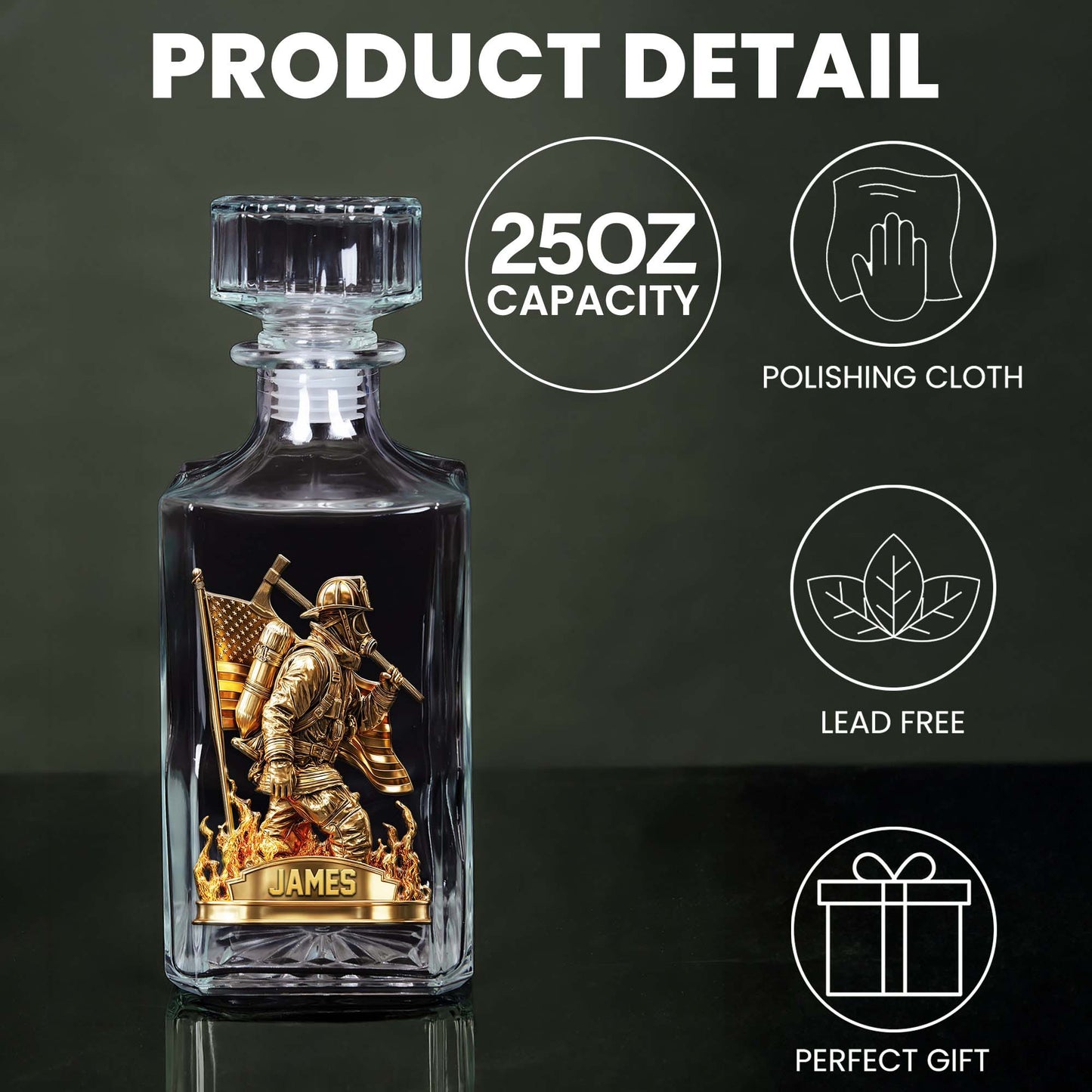 Personalized Firefighter Whiskey Glass QFND5050803