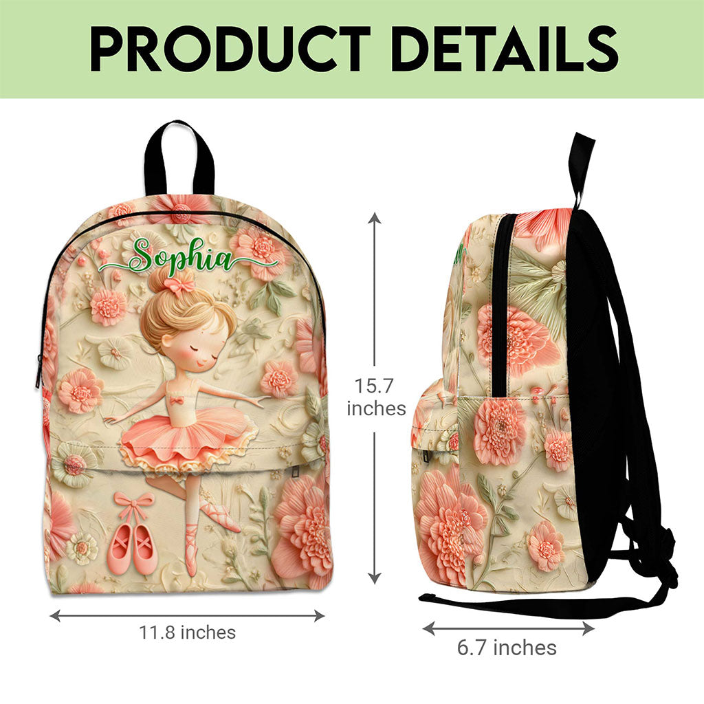 Personalized Ballet Back To School Backpack, School Bag For Kid UKPY5080803
