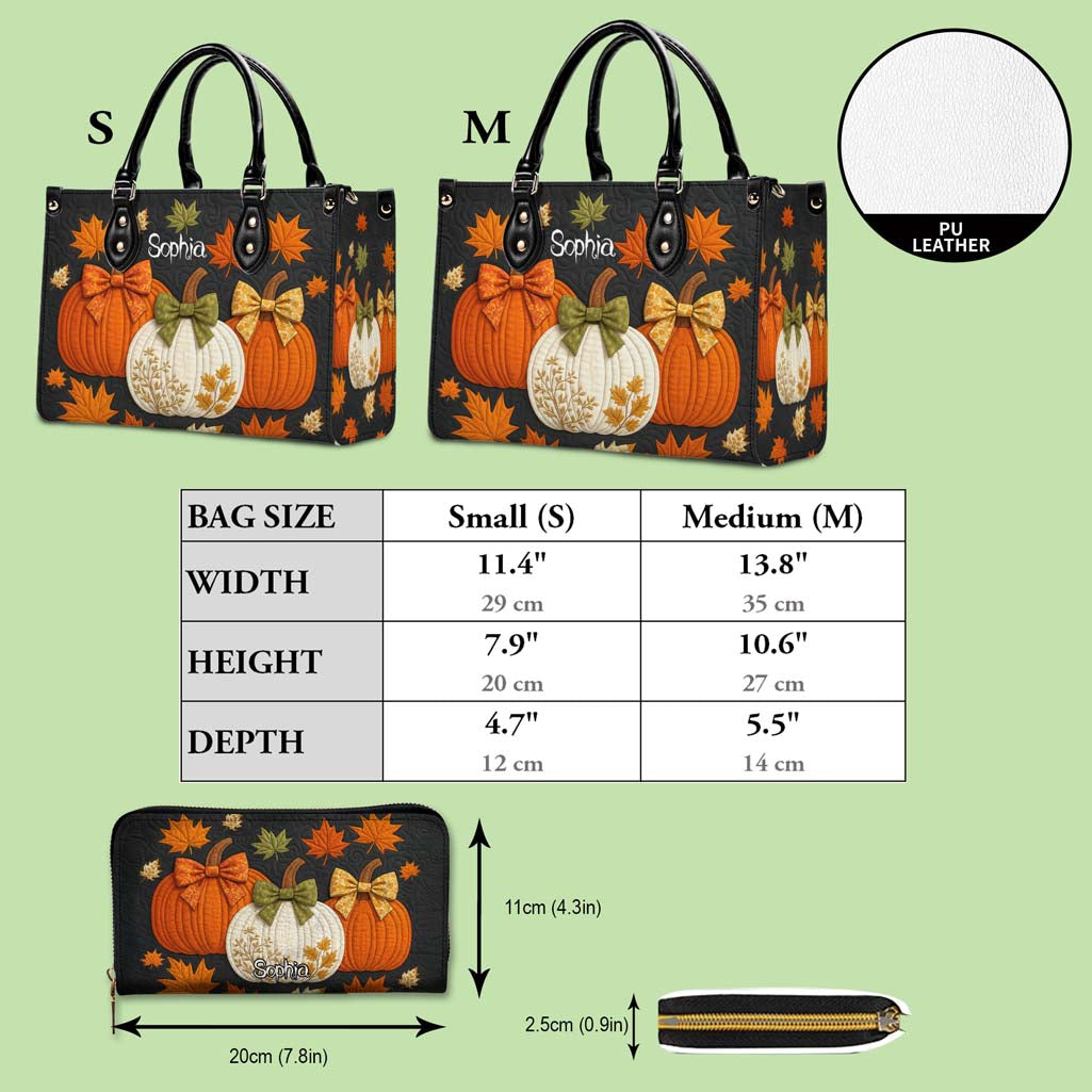Custom Pumpkin Halloween Leather PU Handbag UKHM5290805