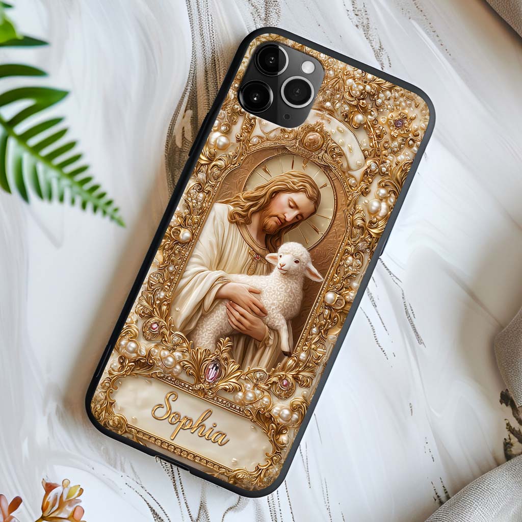 Personalized Jesus and Lamb Phone Case, Christian Phone Case QFTD5061104