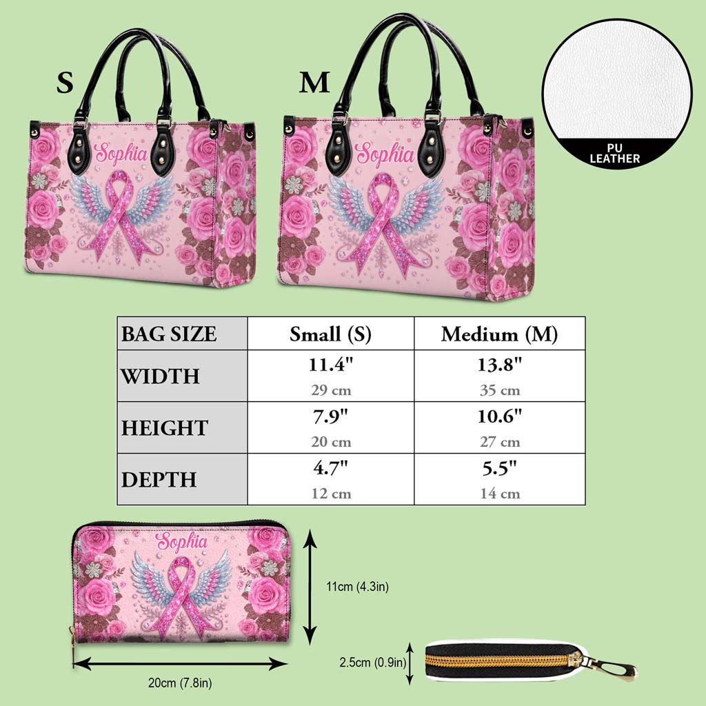 Custom Breast Cancer Leather Handbag, Wallet UKTD5110902
