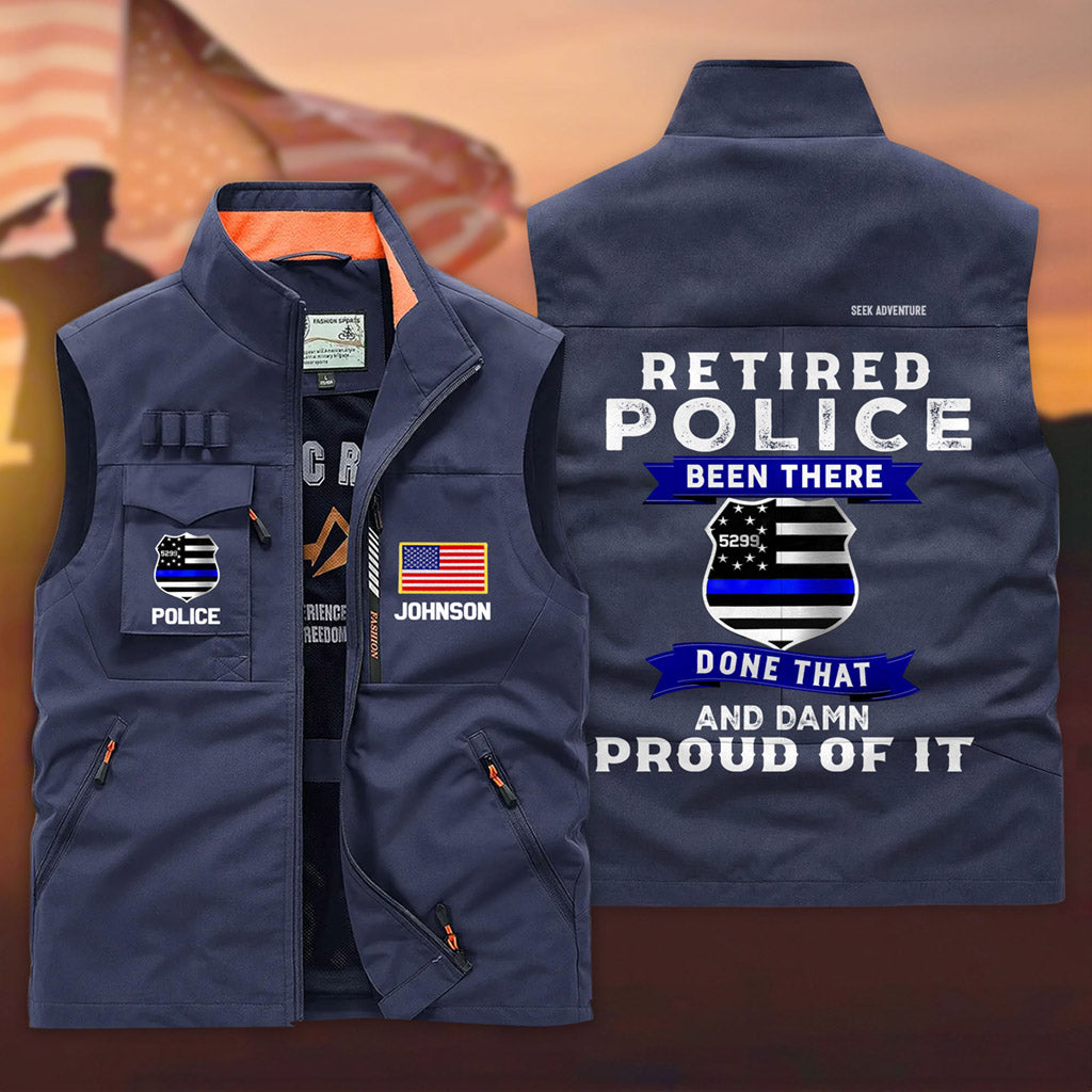 (CHECK SIZE CHART) Personalized Police Multi-Pocket Vest UKTD6310101