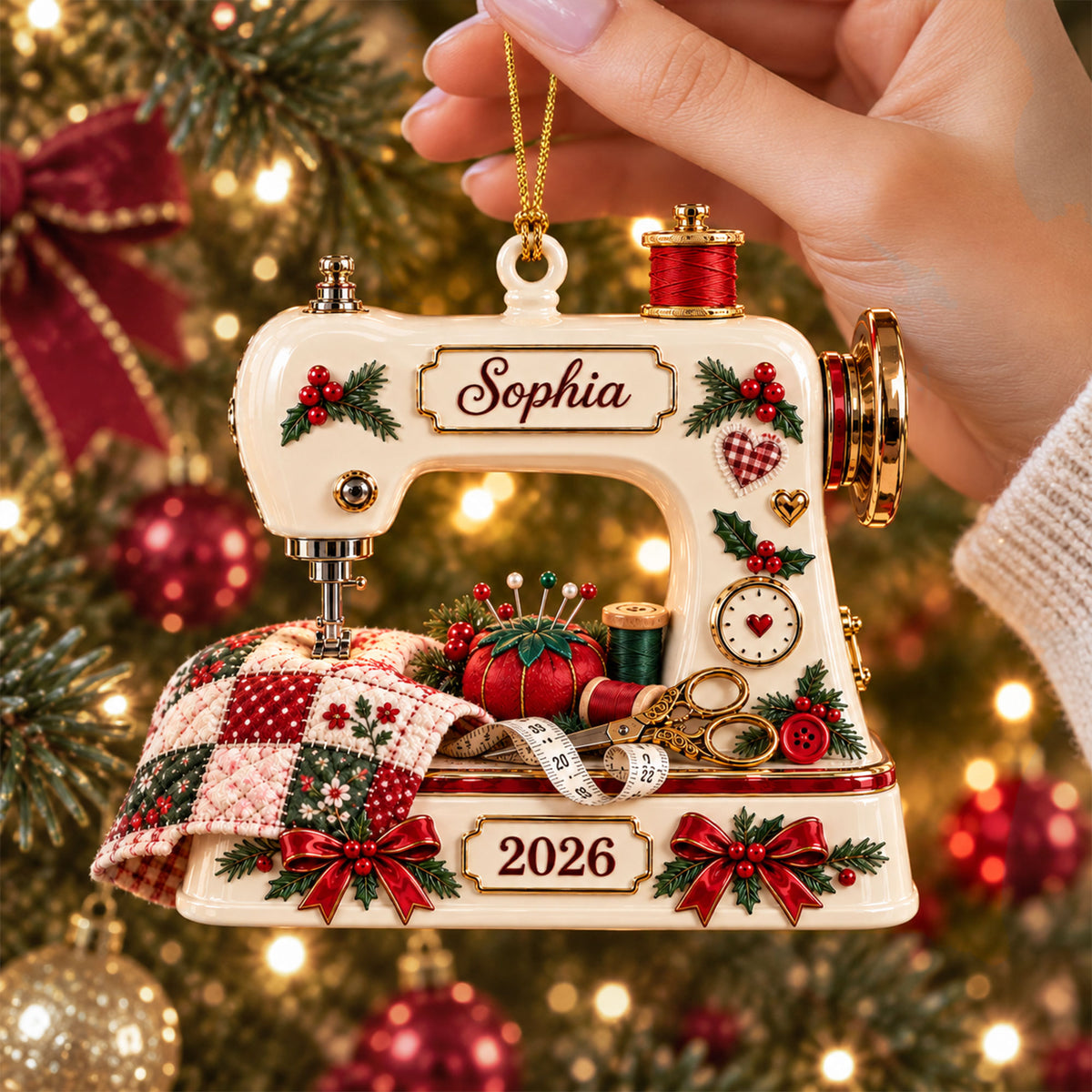 Custom Sewing Machine 3D Acrylic Ornament UKNT6170902