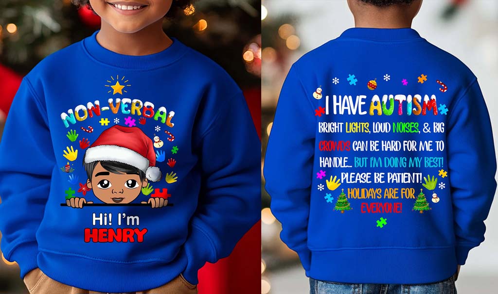 Autism Christmas Shirt For Kids, Holiday Special Needs Gift, Christmas Gift For Autistic Children, Xmas Gift For Autistic Girls, Autistic Boys QFHM4101001