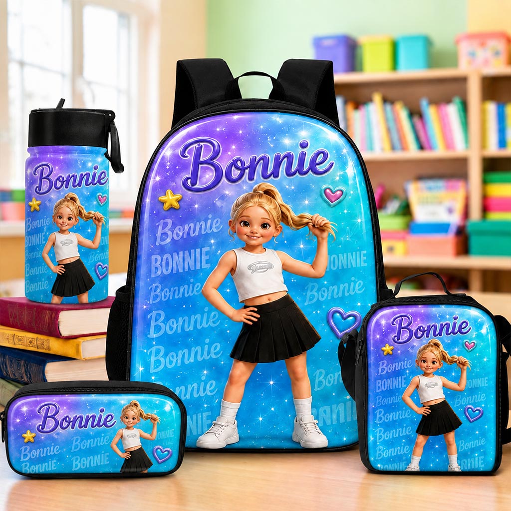 Personalized Kids Backpack with Custom Photo & Name, Back to School Backpack for Boys Girls, Custom Portrait School Bag QFHA6130802