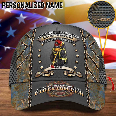 Custom Name It Cannot Be Inherited Nor Can It Be Purchased, Gifts For Fireman, Firefighters Cap UKUU4290205