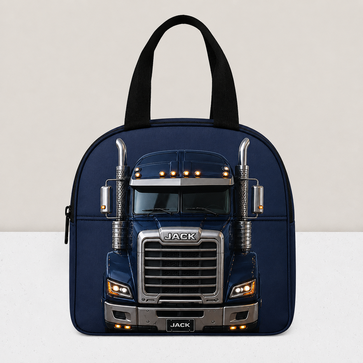 Personalized Truck Backpack Set for Boys, Custom Name Semi Truck School Bag, Lunch Bag & Pencil Case QFTD6150809
