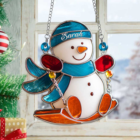 Personalized Snowman Christmas Acrylic Suncatcher QFND5201002