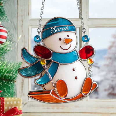 Personalized Snowman Christmas Acrylic Suncatcher QFND5201002