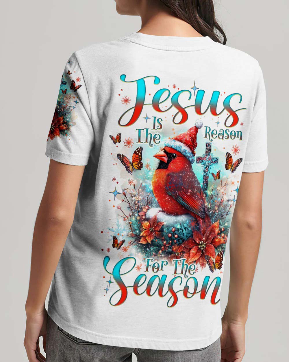 Personalized Name Jesus Is The Reason For The Season Cardinal All Over Print QFTD4221004
