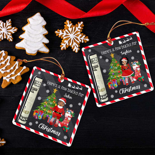 Personalized Cute Money Holder Christmas Acrylic Ornament For Kids, Here’s A Few Bucks For Christmas QFUU4270904