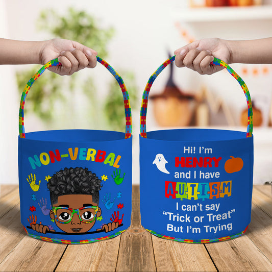 Personalized Autism Halloween Trick Or Treat Bag, Autism Awareness Halloween Gift NPNT4290803