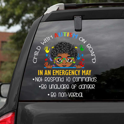 Child With Autism On Board Sticker Car, Autism Awareness Gift QFPY4161001