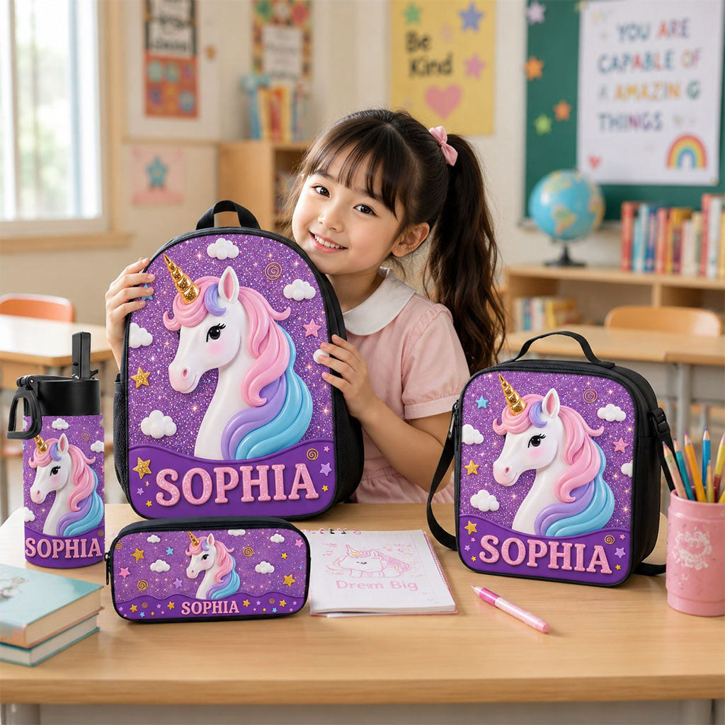 Personalized Unicorn Back To School Backpack, Kids Backpack UKUU6160604