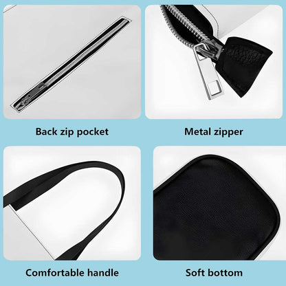 Custom Crochet Leather tote bag with back zipper THUU6270102