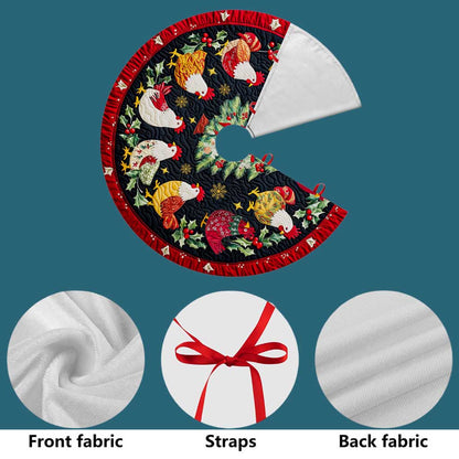 Roosters Christmas Tree Skirt, Chicken Tree Skirt UKTD5271004