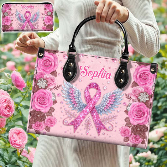 Custom Breast Cancer Leather Handbag, Wallet UKTD5110902