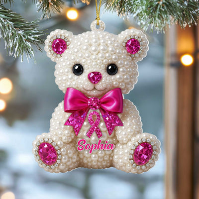 Custom 2D Flat Bear Beast Cancer Acrylic Ornament UKTZ5130901