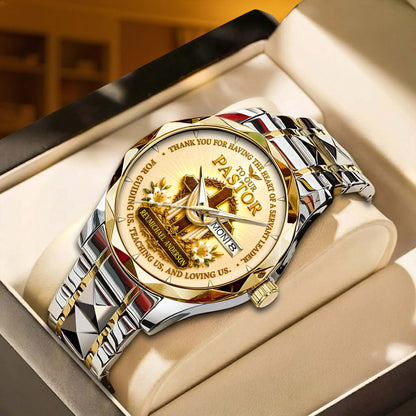 Personalized Pastor Watch Gift for Men, Christian Cross Watch, Appreciation Gift for Pastor QFHA6300702