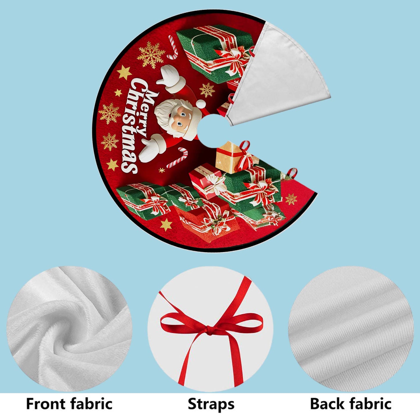 Personalized Christmas Tree Skirt, Custom Family Name Christmas Tree Skirt UKPY5171002