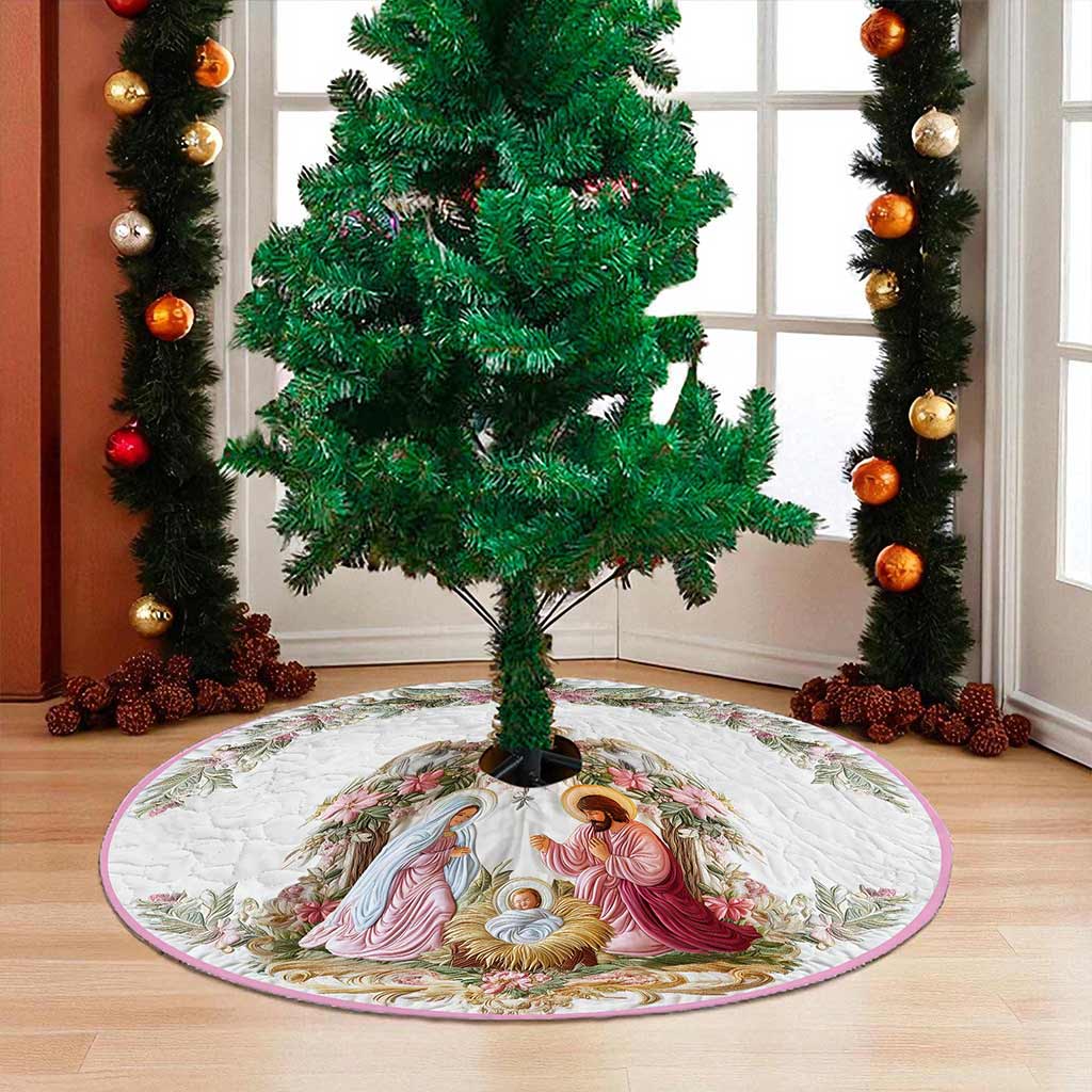 Pink Nativity Christmas Tree Skirt QFPY5311005