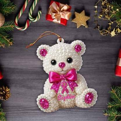 Custom 2D Flat Bear Beast Cancer Acrylic Ornament UKTZ5130901