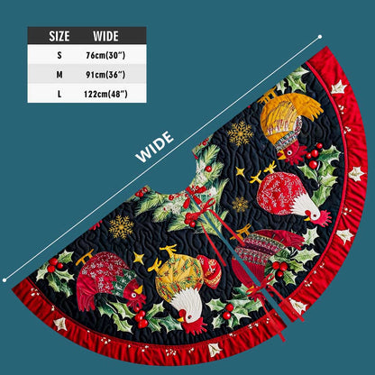 Roosters Christmas Tree Skirt, Chicken Tree Skirt UKTD5271004