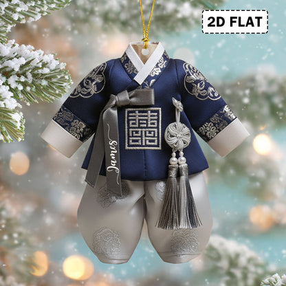 2D FLAT Personalized Korea Hanbok Acrylic Ornament QFND5100904