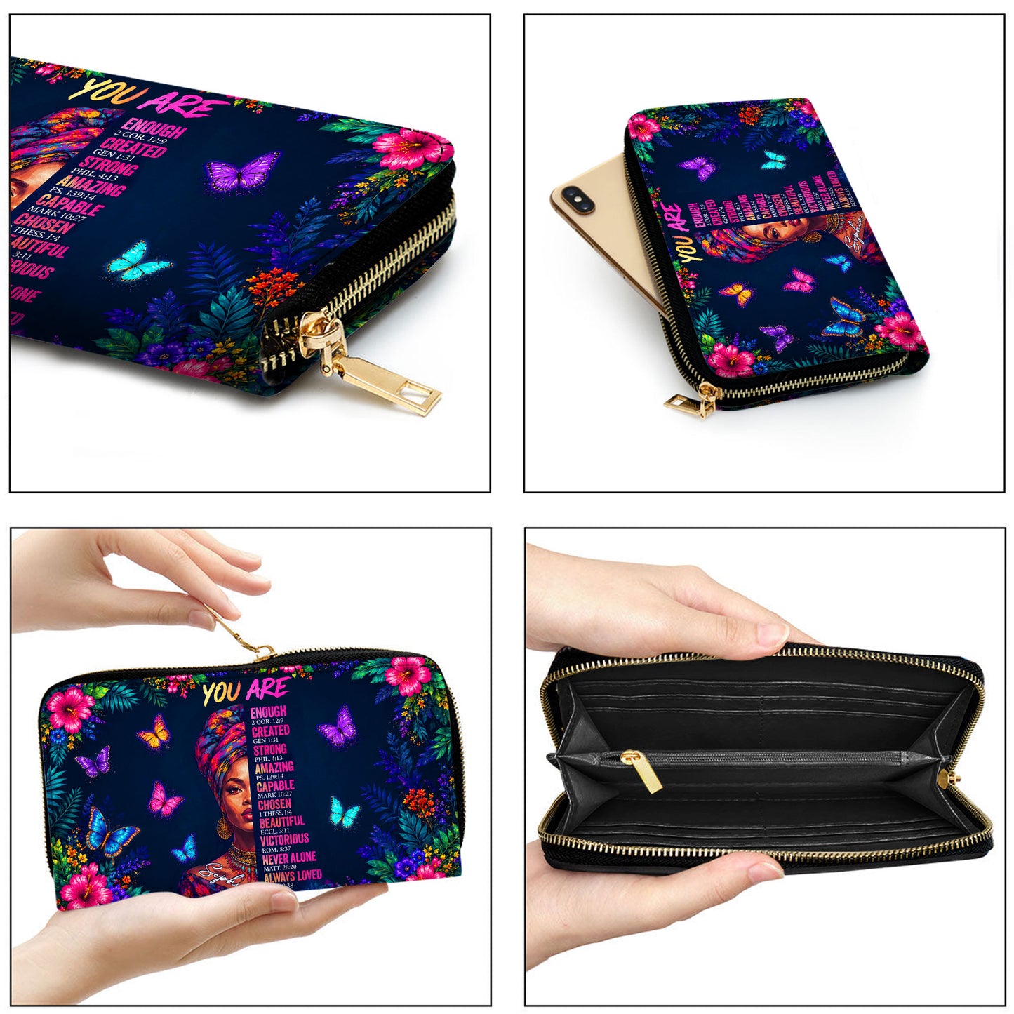 Personalized Black Women Leather PU Leather Handbag, Afro Girl Gifts UKND6220502