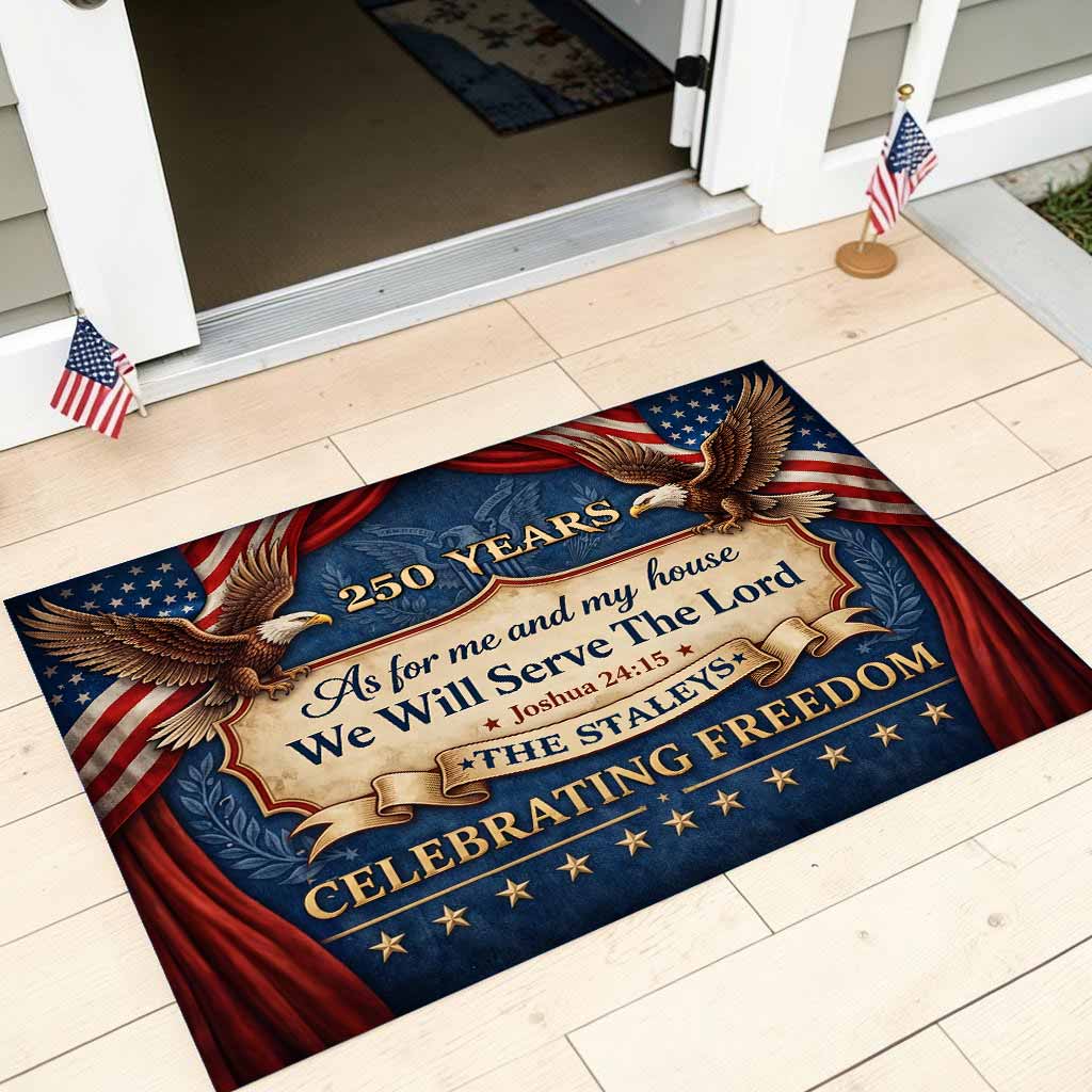 Personalized United State 250th Anniversary Flag Door Mat UKUU6140402