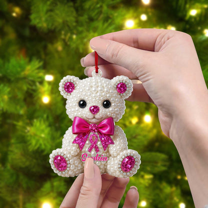 Custom 2D Flat Bear Beast Cancer Acrylic Ornament UKTZ5130901