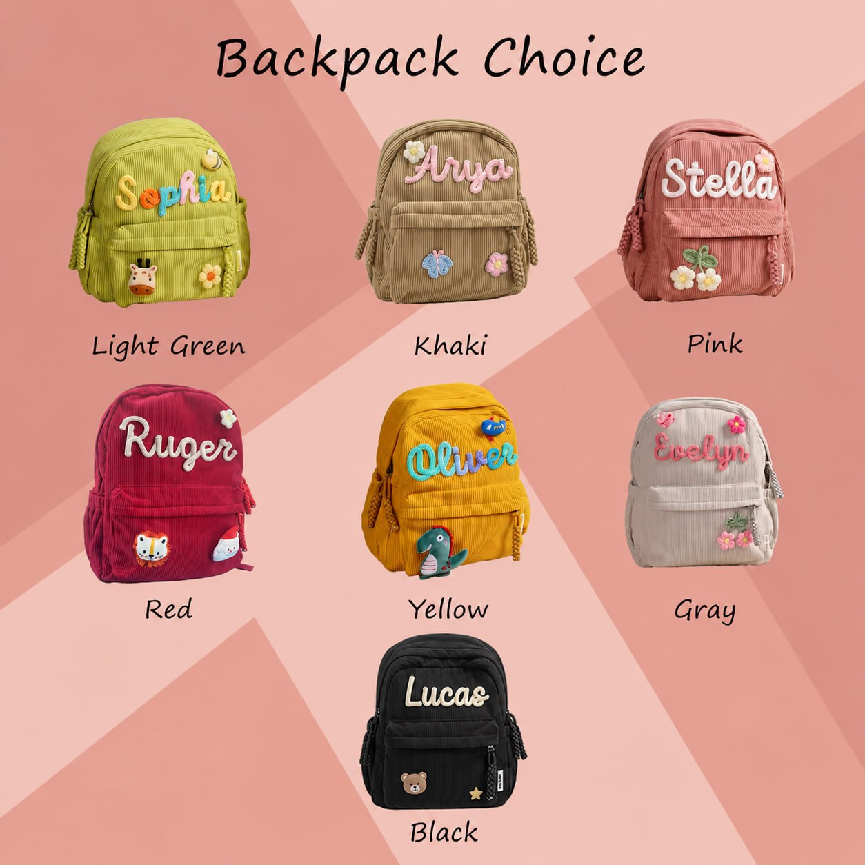 Personalized Kids Corduroy Backpack, Children's School Bag UKTD6260601