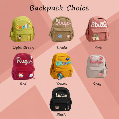 Personalized Kids Corduroy Backpack, Children's School Bag UKTD6260601
