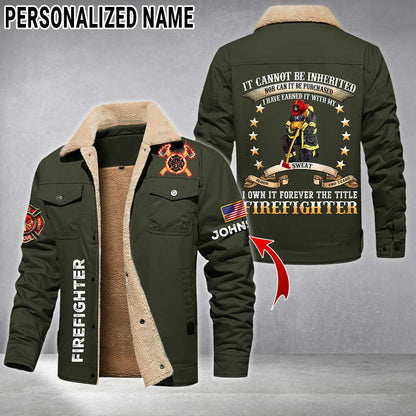 Personalized Firefighter Fleece Lined Polyester Jacket UKTZ5041105
