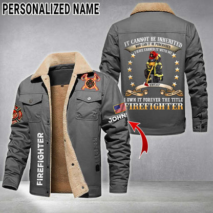 Personalized Firefighter Fleece Lined Polyester Jacket UKTZ5041105