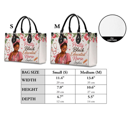 Personalized Black Nurse Woman Leather Handbag UKND6040605