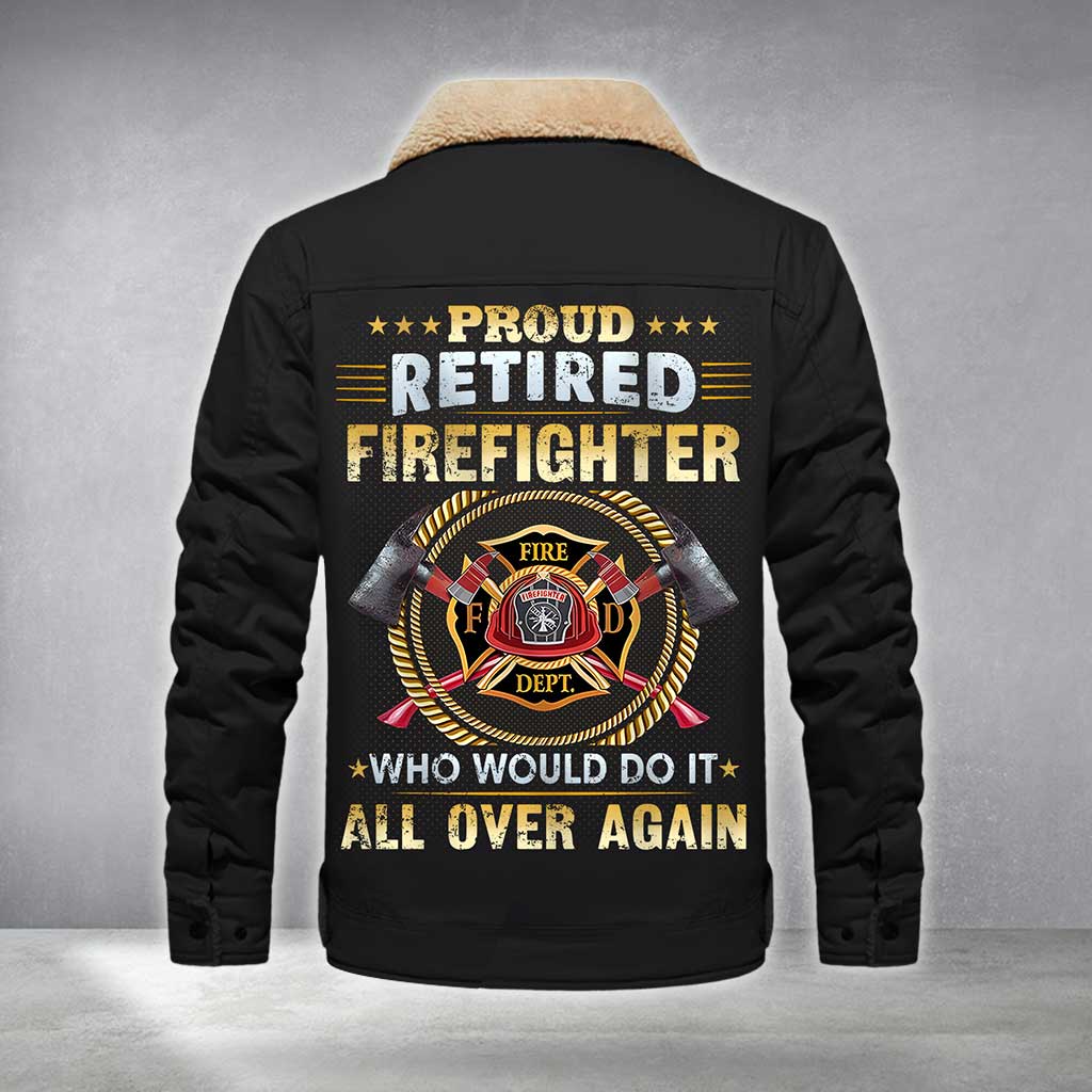 Personalized Firefighter Fleece Lined Polyester Jacket UKTZ5041104