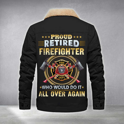 Personalized Firefighter Fleece Lined Polyester Jacket UKTZ5041104