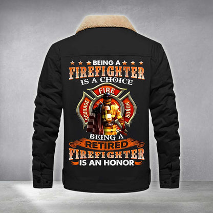 Personalized Firefighter Fleece Lined Polyester Jacket UKTZ5041103