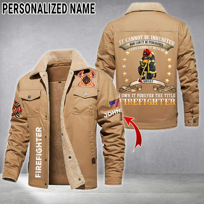 Personalized Firefighter Fleece Lined Polyester Jacket UKTZ5041105