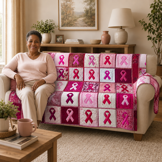 Breast Cancer Quilted Sofa Cover QFNT5291003