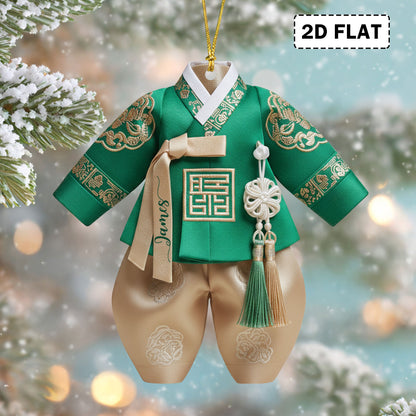 2D FLAT Personalized Korea Hanbok Acrylic Ornament QFND5100904