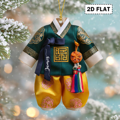 2D FLAT Personalized Korea Hanbok Acrylic Ornament QFND5100904