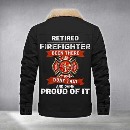 Personalized Firefighter Fleece Lined Polyester Jacket UKTZ5041102