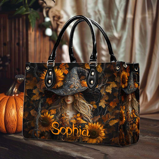 3D Salem Witch with Sunflowers Handbag  Wallet Halloween NPUU4050901