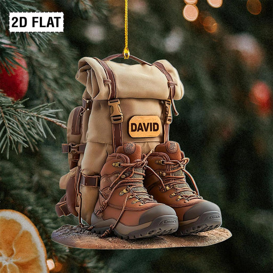 2D FLAT Personalized Hiking Acrylic Ornament QFHA5080801