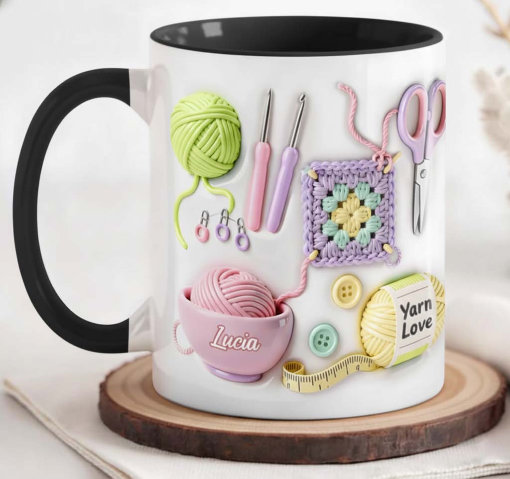 Custom Crochet Printed Faux 3D Ceramic Mug THHM6100106